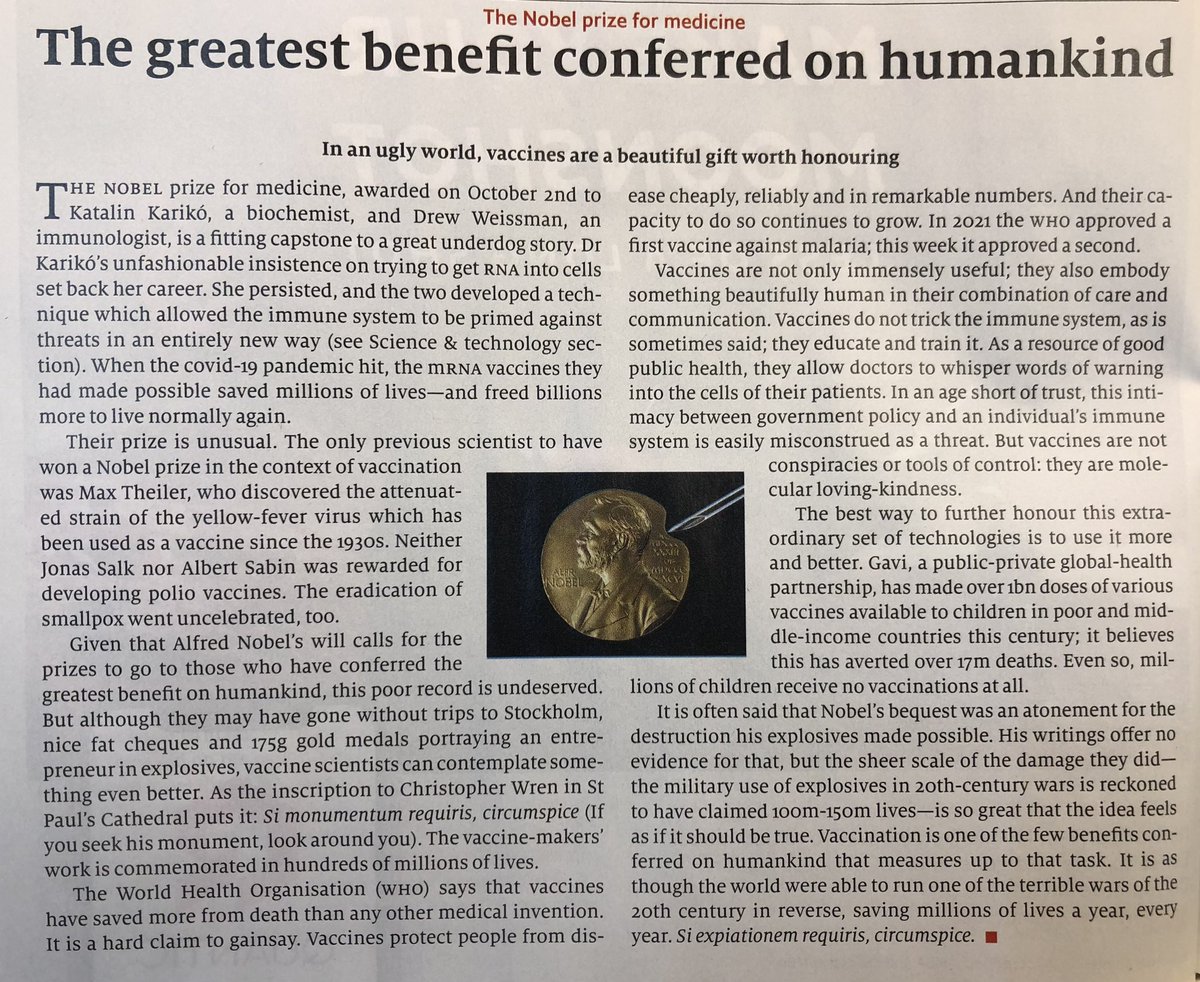 darylilbury's tweet photo. Well done, @TheEconomist. Brilliant article. Para 5, sentence 3 - “As a resource…” - is just magical. It captures in one line why #sciencewriters love telling science’s story - so that every now and then we can look at what we’ve scribbled, smile and say, “Yeah, that works”. https://t.co/yphXEHDuWU
