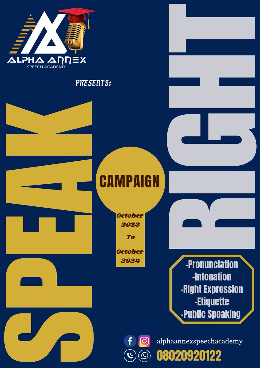 26charisma's tweet photo. The "Speak Right Campaign" is now officially launched as of today.
         It is a free program to help "Rebrand Your Accent", designed for school owners &amp; corporate organisations. Send a DM to 08020920122 today or tap: https://t.co/H076HdkAZG to send a message!

 #SpeakRight https://t.co/6SgzjKNVX7