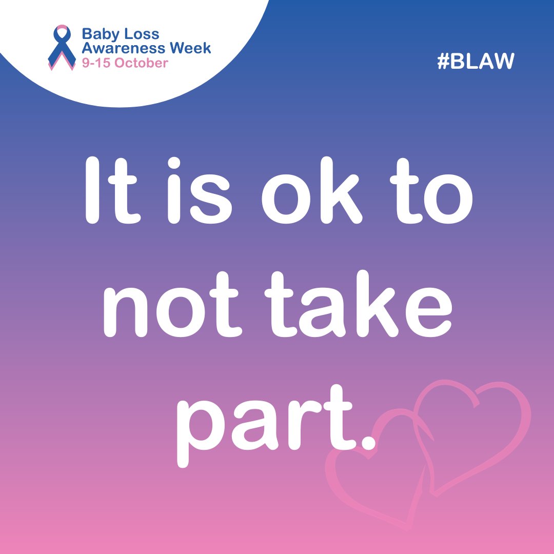 We know that #BabyLossAwarenessWeek can bring up painful memories and emotions. 📵 If it is feeling a bit too much for you this year, remember you can mute or unfollow any account at any time, or step back from social media completely. Look after yourself this #BLAW 💖💙