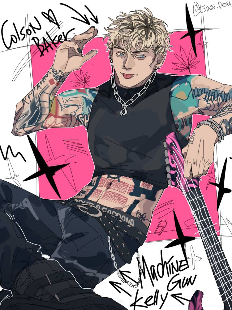 donno how to draw dis dude's tats lol
#Fanart #machinegunkelly #myart