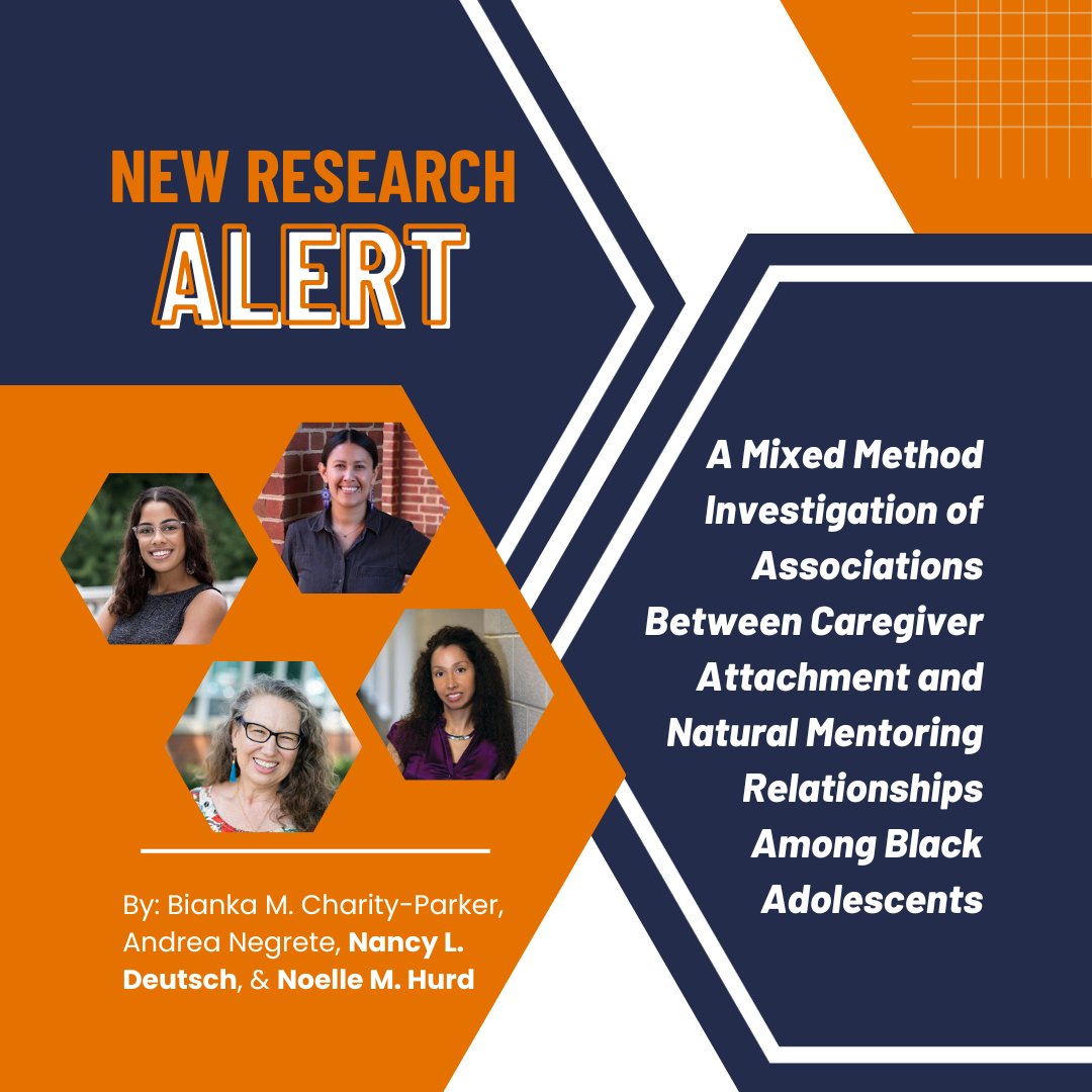 Youth_Nex's tweet photo. NEW #RESEARCH ALERT: Youth-Nex #researchers publish on "A #MixedMethod #Investigation of Associations Between #Caregiver #Attachment &amp; Natural #Mentoring #Relationships Among #BlackAdolescents." More on #findings among #BlackFamilies -> https://t.co/4MM7RkVPuY @negrete_andrea1 https://t.co/BYd1BjrODb