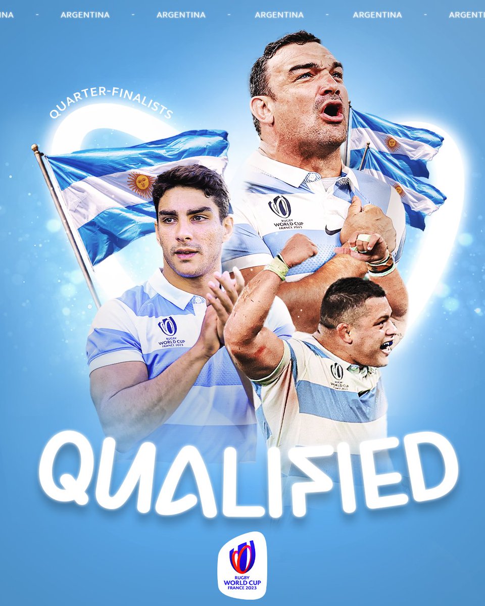 rugbyworldcup's tweet photo. Los Pumas advance🇦🇷

#RWC2023 https://t.co/7PKYYYnGK1