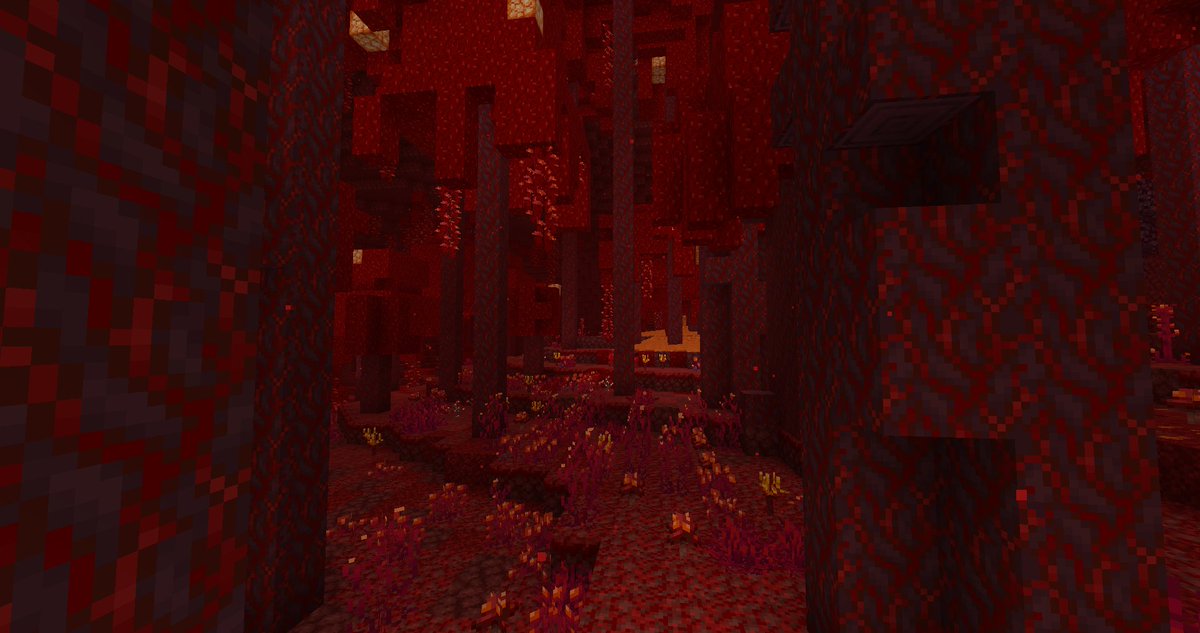 DelirusMods's tweet photo. Decoration and spacing of everything in the new reworked Dense Crimson Forest comes along nicely. Fine tuning everything so it's not too dense but also not too sparse isn't as easy as it might sound. Generation is also now smoother and produces less lag when the world generates. https://t.co/Kj5UARFbv1