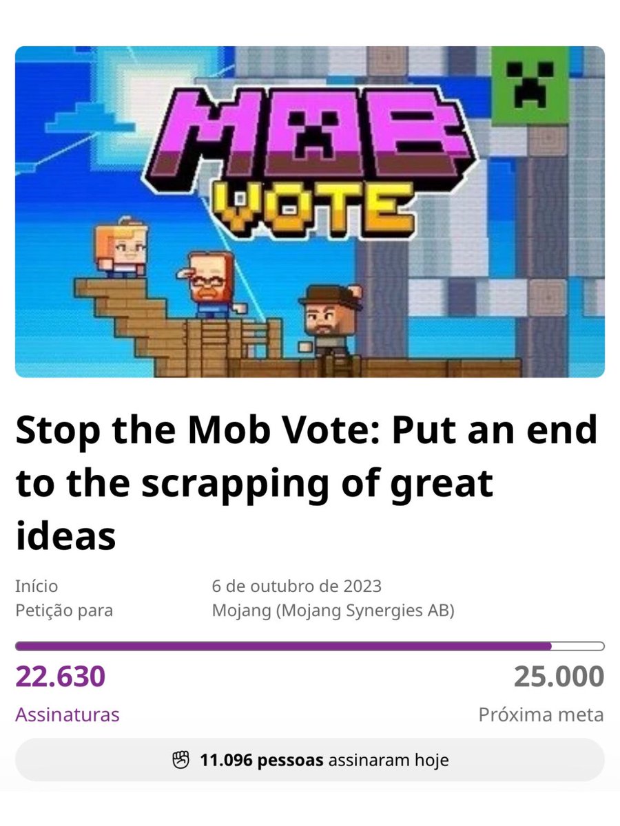 Comunidade de Minecraft on X: MOB VOTE COMEÇOU! esse é o servidor
