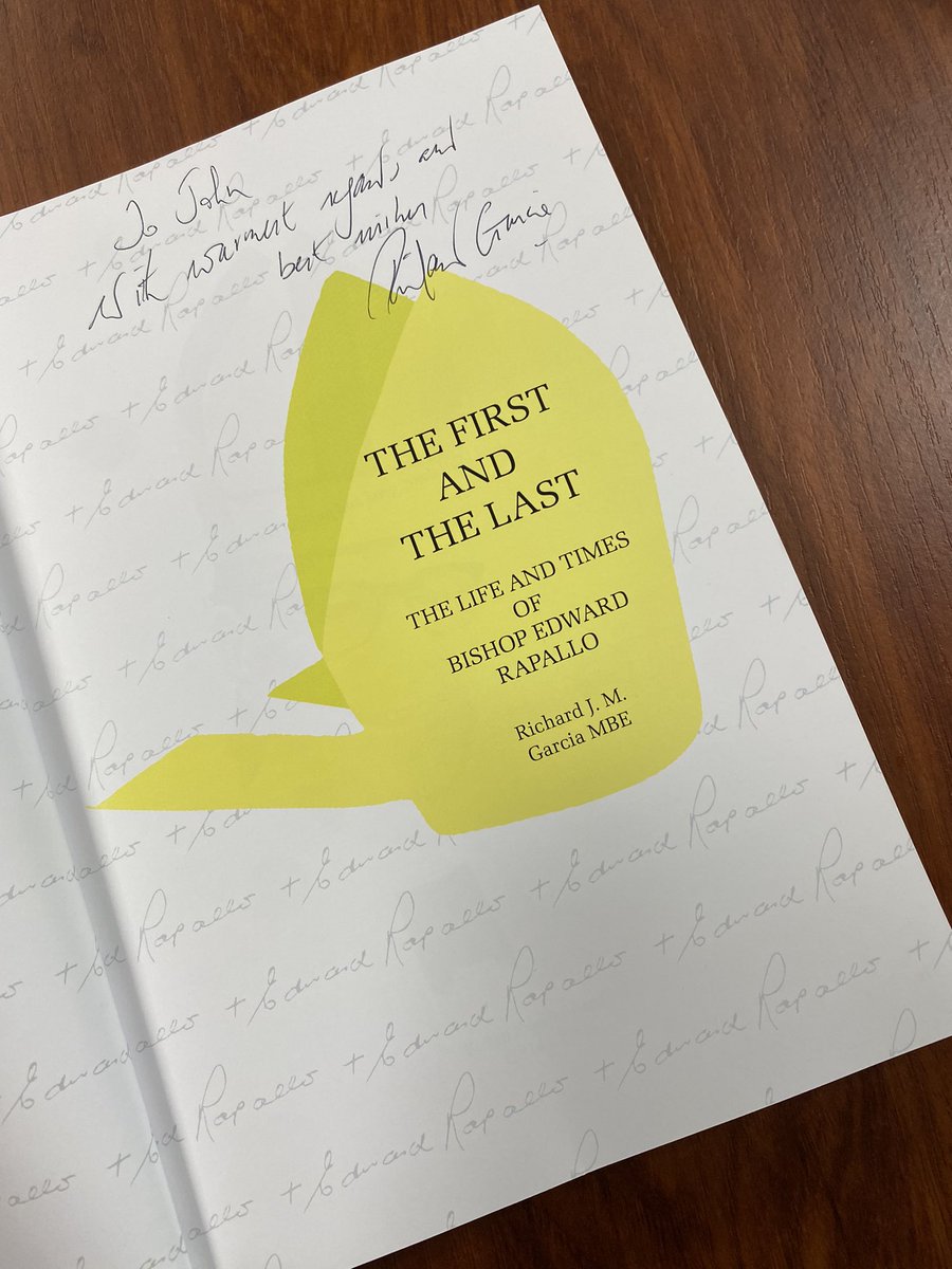 cortes_john's tweet photo. Wonderful work of literature by the inimitable Richard Garcia in memory of Bishop Edward Rapallo, much loved by our community.  Honoured to be mentioned together with my late Dad Pepe Cortes. @GibraltarNBC https://t.co/USv24HSX0T