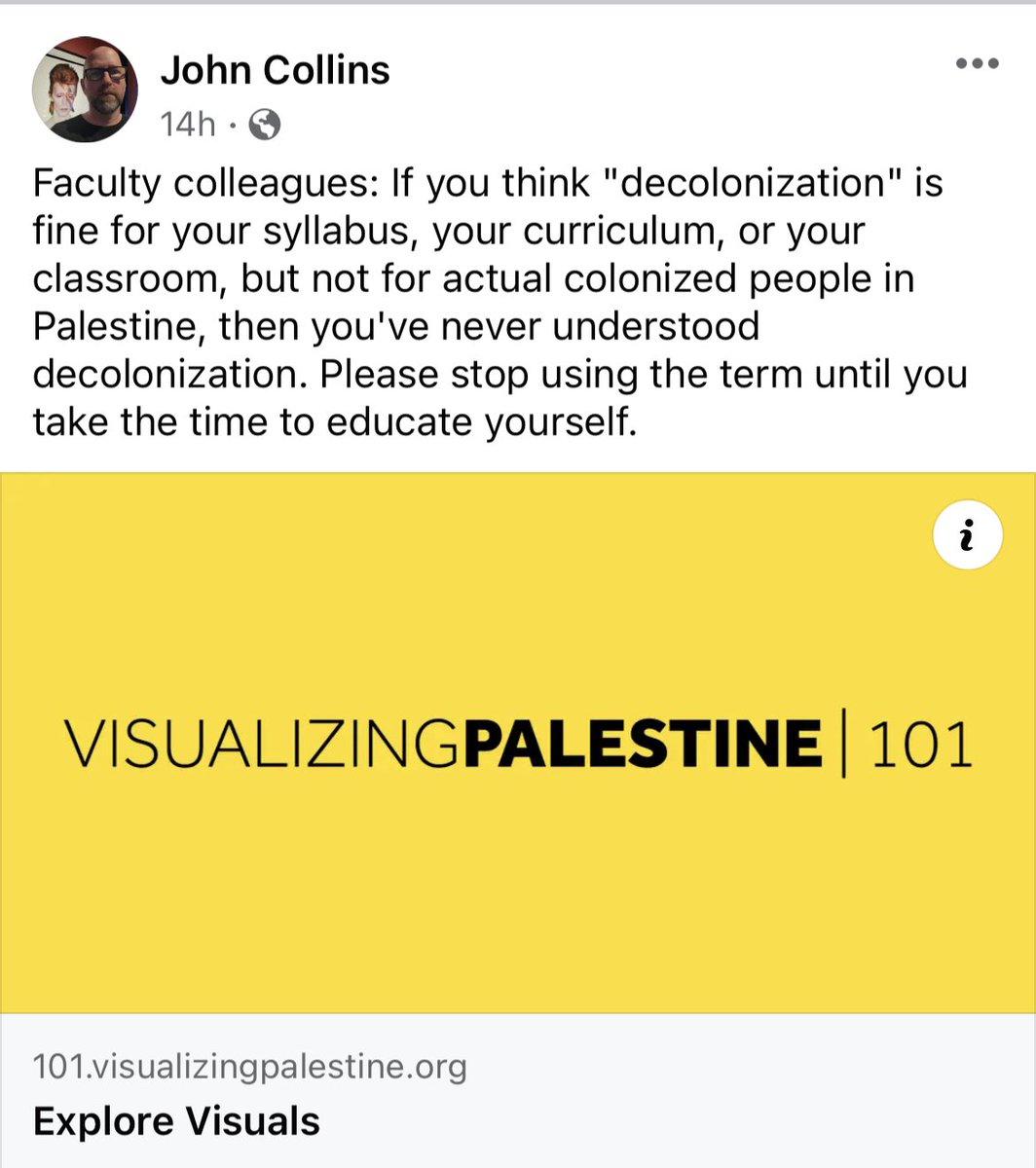 “You’ve never understood decolonization” This is from a sitting professor at St. Lawrence University. They are all showing their true colors. It was never about *just* purging Mozart and Shakespeare and Locke from your syllabi.