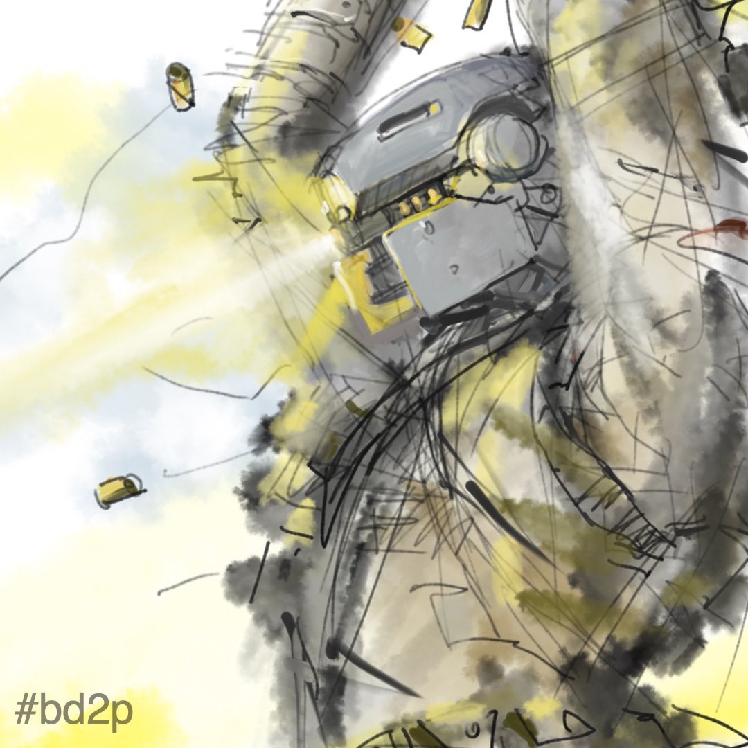 bd2project's tweet photo. With fierce intensity, shells cascaded around him. #bd2p #illustration https://t.co/4JMly7K7Eq