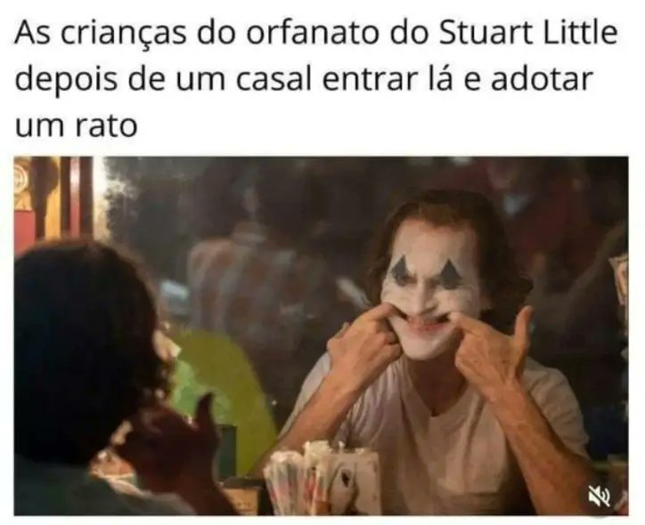 FalaAnimalSite's tweet image. #coringa #meme #stuartlittle #filme #superherois #nerd #joaquinphoenix #batman #dccomics #joker #memes #cinema #superheroes #geek
