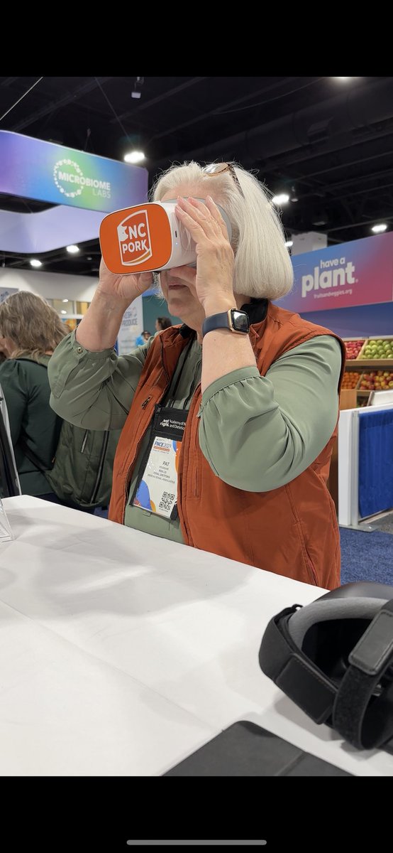 The tradeshow at #FNCE is open! Stop by our booth to take a virtual tour of a dairy, chicken, or pig farm. 🐮🐥🐷

Thanks to our friends at <a href="/ncpork/">NC Pork Council</a> for sharing the pig farm VR glasses!
