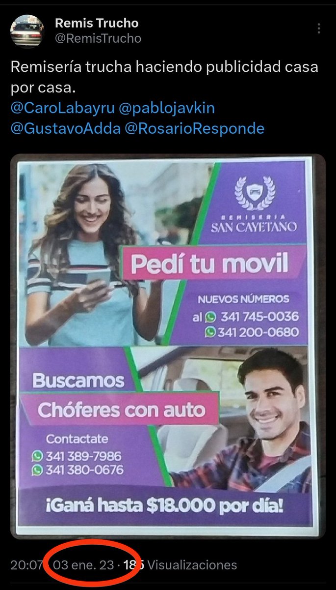 RemisTrucho's tweet photo. El 3/01, el 3/07 y hoy 8/10 vuelvo a denunciar a la misma remisería trucha. @RosarioResponde
Los únicos que trabajamos condicionados somos los remises y taxis legales
Los ilegales trabajan sin ninguna traba ni control
Nada pasa, nadie renuncia, nadie da explicaciones
@CaroLabayru https://t.co/m6ylZ4XJBH