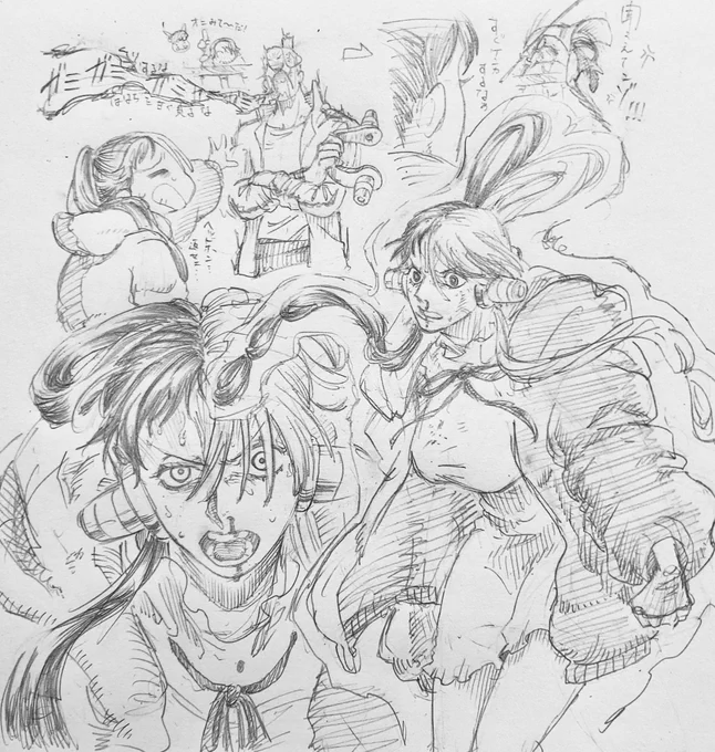 絵のスランプ状態に入った時。リハビリには自分の癖を描くと筆がのりやすいものです。  そしてこれは、能力の使いすぎで🩸が出る🎶。