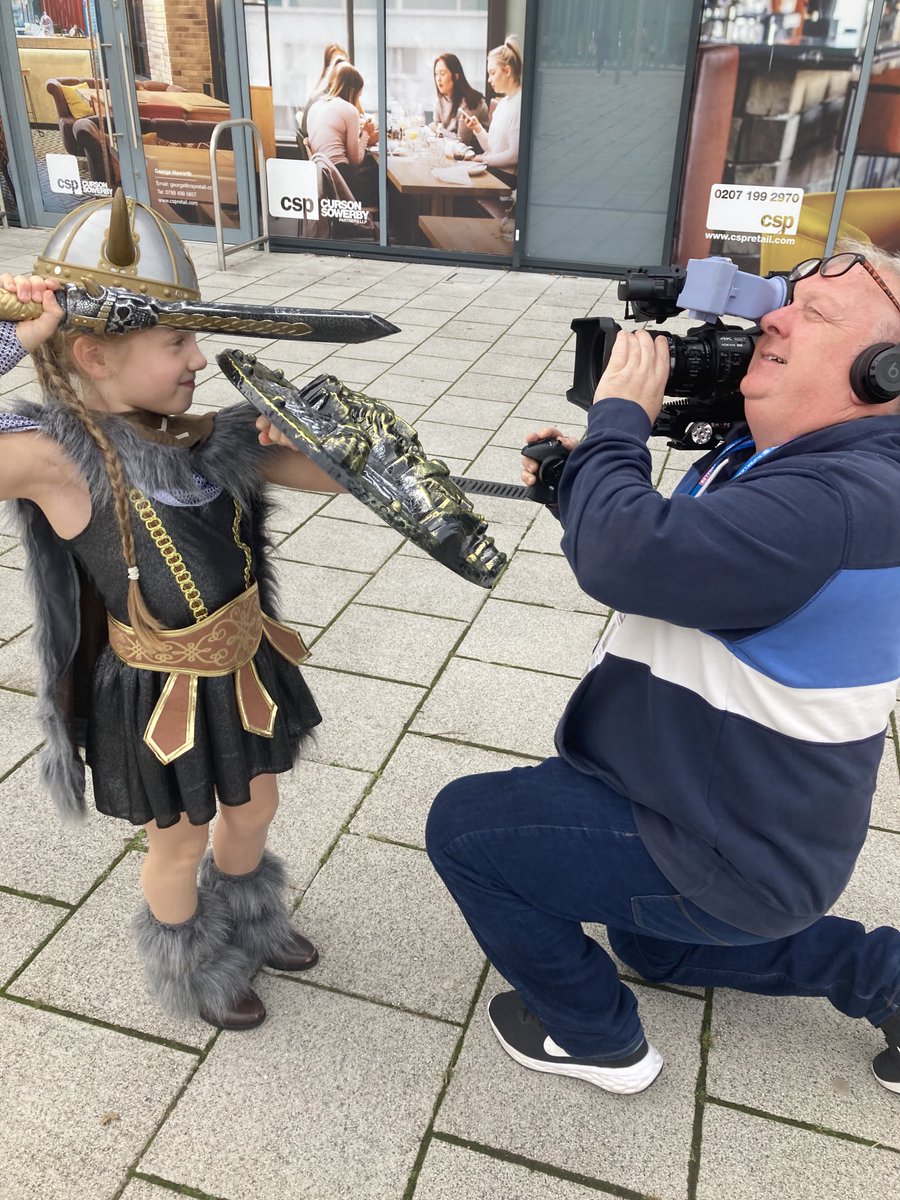 .⁦<a href="/YorkValkyrie/">York RLFC Valkyrie</a>⁩ were strong today. Just like their mascot - showing no mercy to our ⁦<a href="/BBCYorkshire/">BBC</a>⁩ cameraman ⁦<a href="/adamnolan74/">Adam Nolan</a>⁩