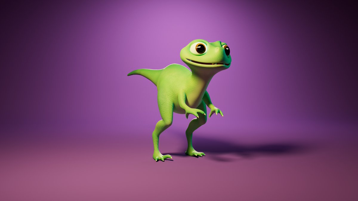 Dinosaur personal project. Name's Flippy. He's a very joyful one ! 🦖