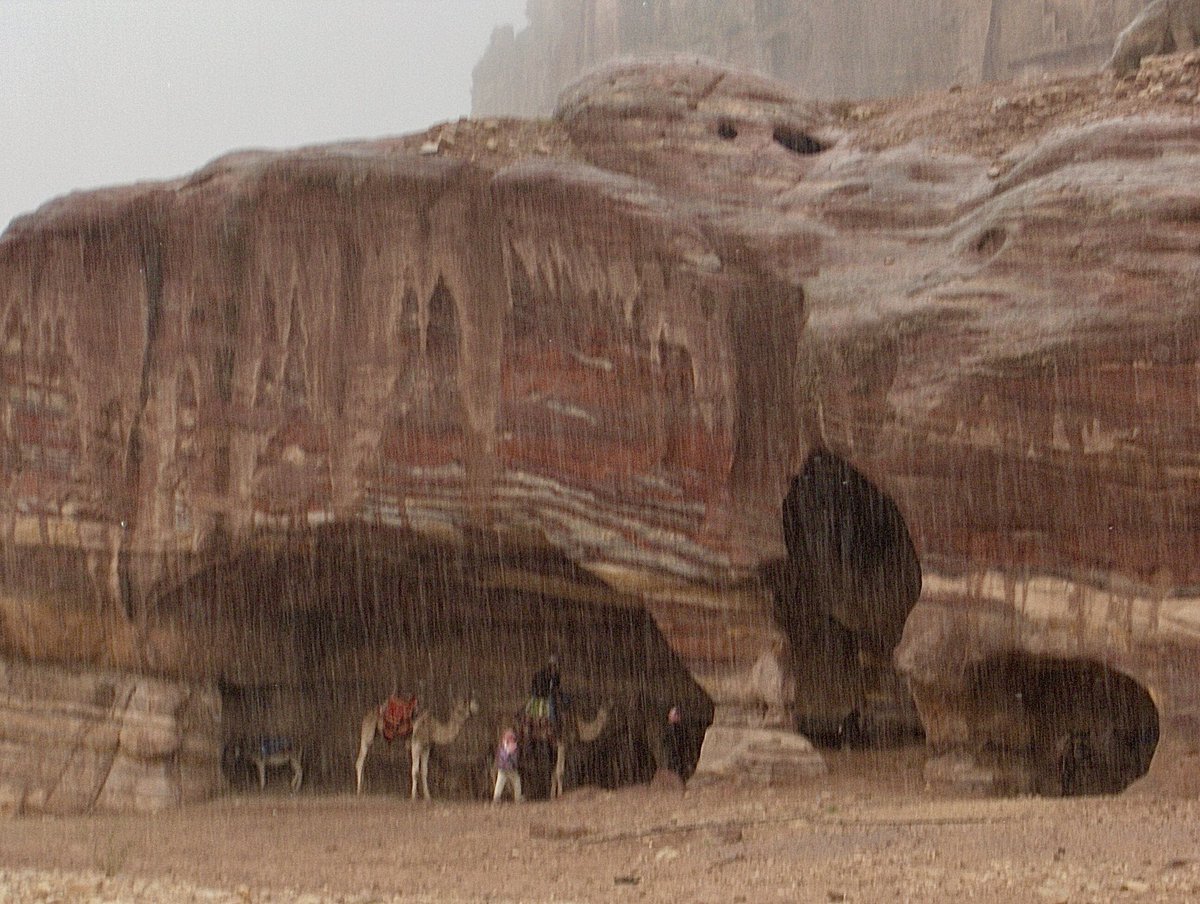 #PTTravel Q5 — Even if it’s not a country with variable weather, I always take a roll-up plastic mac, because I’m a Rainmaker. Everywhere I visit, it rains ☹️🌧️ 
I even caused floods in Jordan.