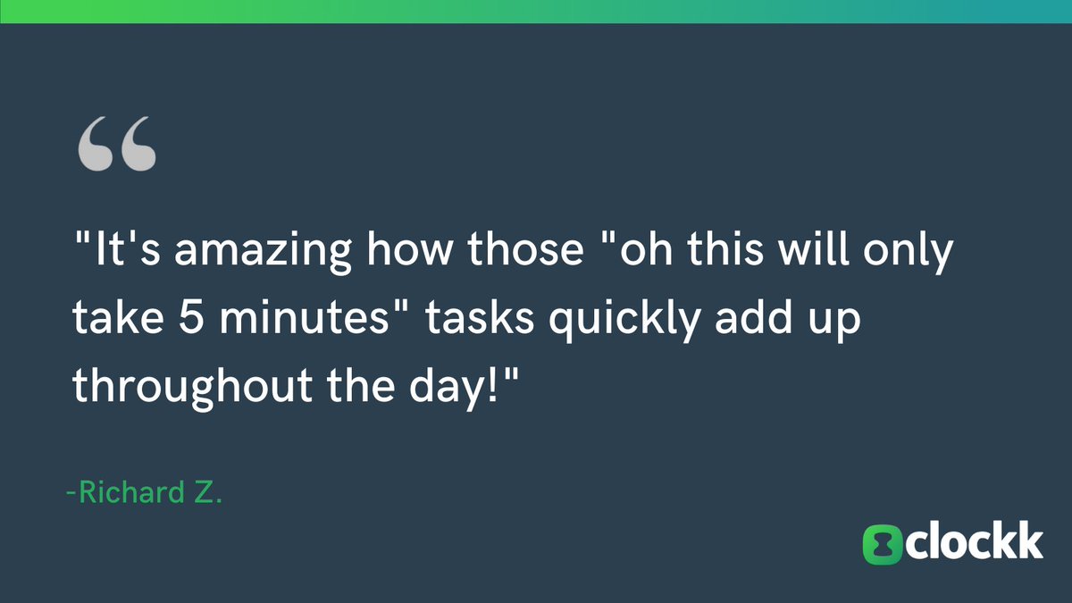 pauldoerwald's tweet photo. “It’s amazing how these ‘oh this will only take 5 minutes’ tasks quickly add up throughout the day!” - Richard Z. https://t.co/FdthaTxPQ2