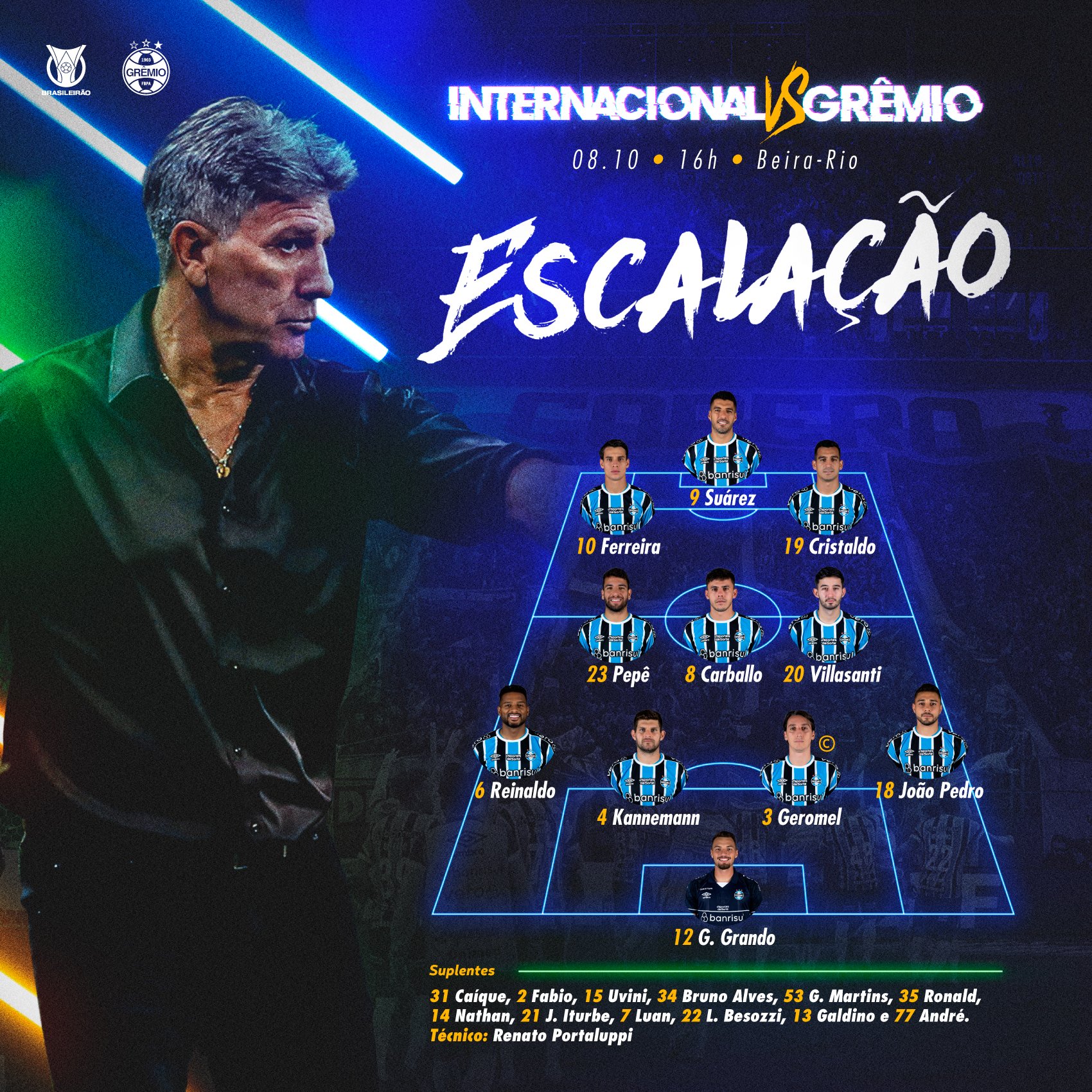 Tricolor escalado para o clássico!