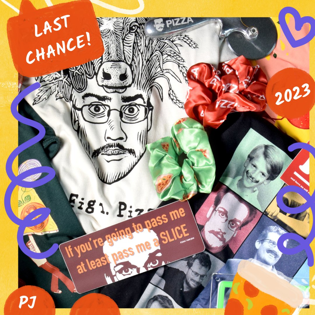 Today is the very last chance to get all of the wonderful and weird items of Pizzamas 2023! Go get 'em at pizzamas.com before they're gone forever!