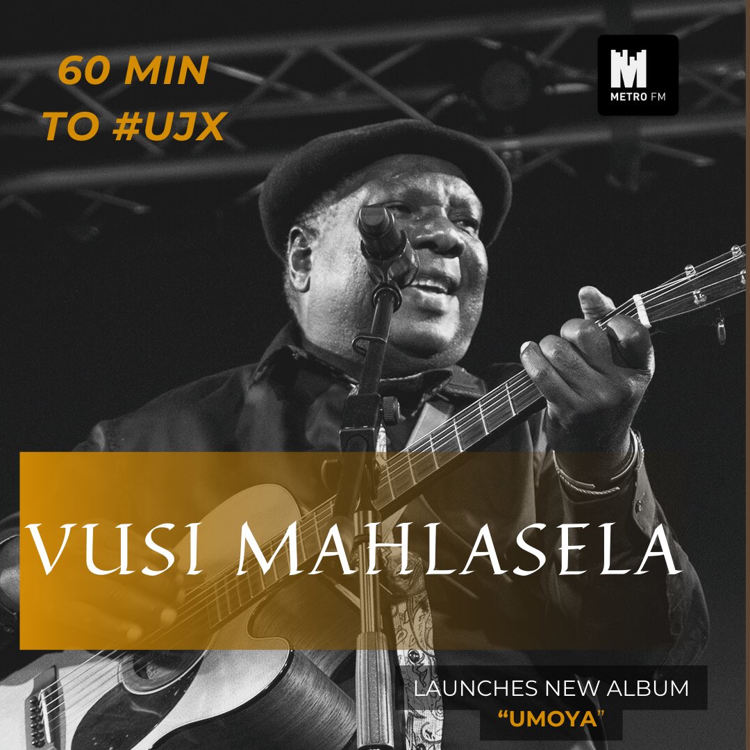 nothembaujx's tweet photo. We are 60 min Away from #jazzoclock with #UJX on @METROFMSA
Our featured guest is #thevoice the iconic @vusimahlasela 🎶🎸📻 https://t.co/qmh39cUjcm