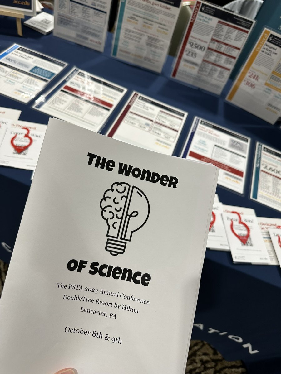 At the <a href="/TeachPASci/">Pennsylvania Science Teachers Association (PSTA)</a> Conference today! Stop by the American College of Education booth to learn more about continuing education programs for teachers and educators looking to expand their knowledge and career, and of course a chance to win an Amazon Gift Card!