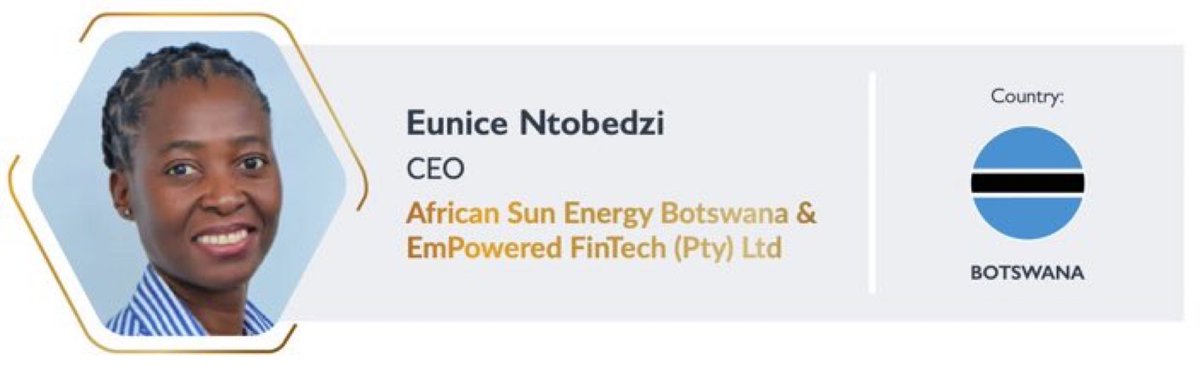 From Botswana Eunice Ntobedzi joins the ranks of 50 exceptional female energy executives in Africa in the Pan-African Female Leaders in Energy Power List for 2023. #WomenInEnergy #WomenEnergyExecutives