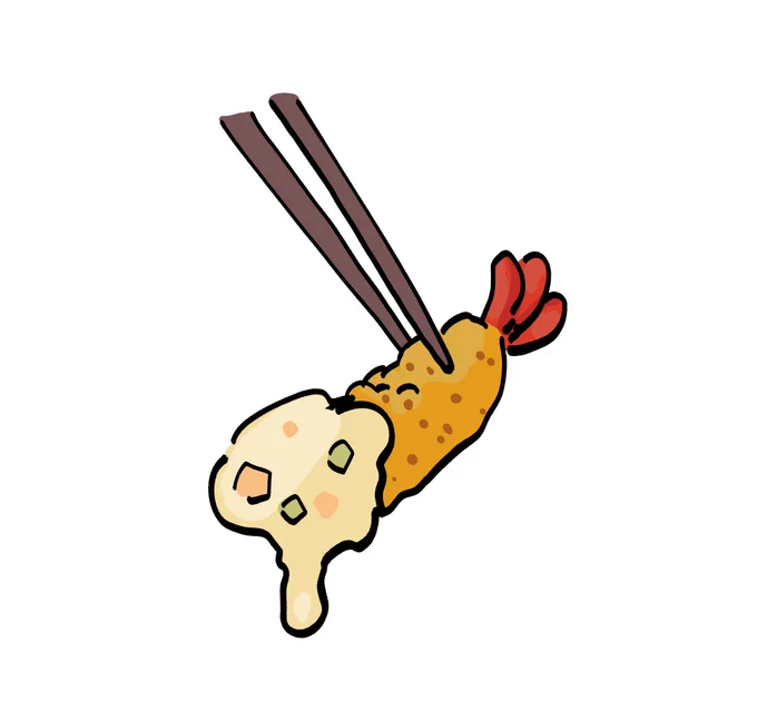 なんのために描いたのかまったく思い出せないエビフライの絵が出てきた
