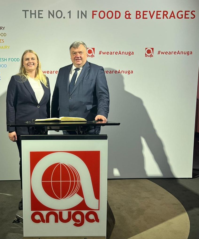 Eröffnung der weltweit größten Fachmesse der Ernährungswirtschaft Anuga'2023 in Köln mit rekordhohen Beteiligung von 57 litauischen Unternehmen. Sie haben viel interessantes und innovatives anzubieten.