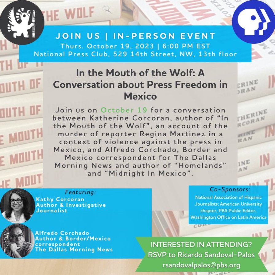 Join us! Apúntense! @WOLA_org @PBS @NAHJ @AmericanU @Ricsand @ajcorchado @stephanie_wola @cjimenezDC @BloomsburyPub @RossYoon