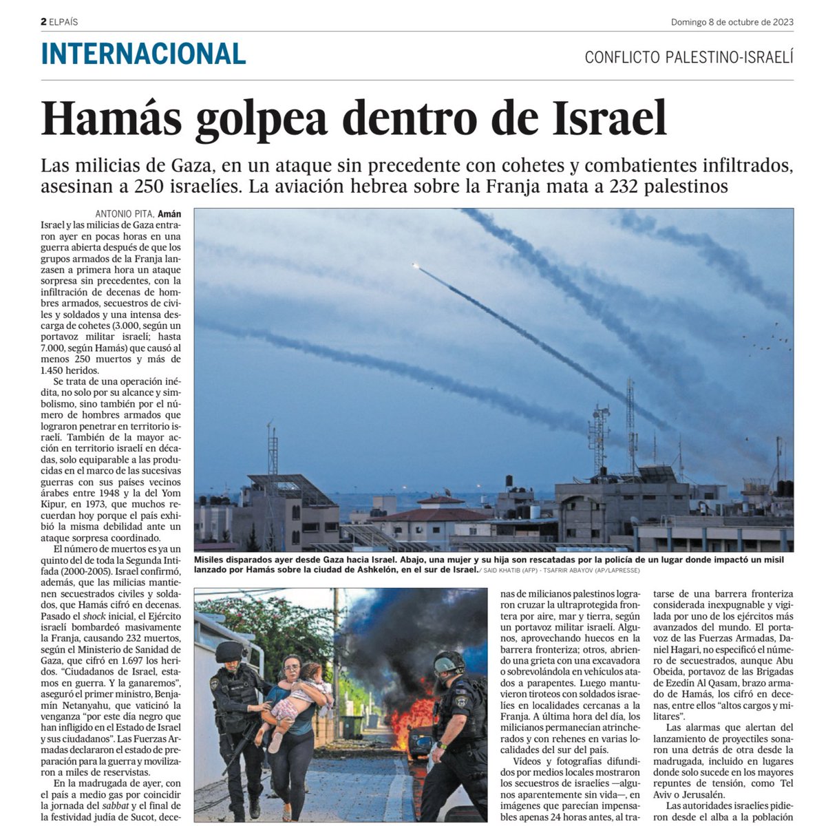 politica2chile's tweet image. 🌍✈️📢 El inesperado movimiento de las milicias de Gaza causa estragos en Israel. La reacción israelí no se hace esperar. La región y el mundo se encuentran en alerta máxima. #AtaqueEnIsrael #DefensaIsraelí #MedioOrienteEnCrisis