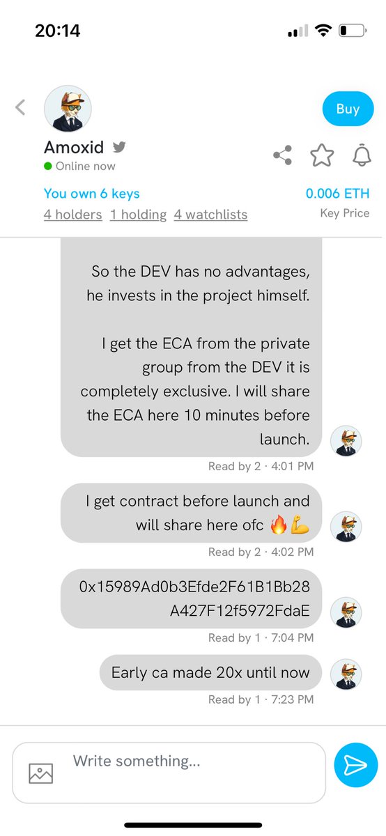 AmoxidEth's tweet image. My key holders made an easy 20x 🔥📈

@friendtech 

#FriendTech #friendtechcode #friendtechkey