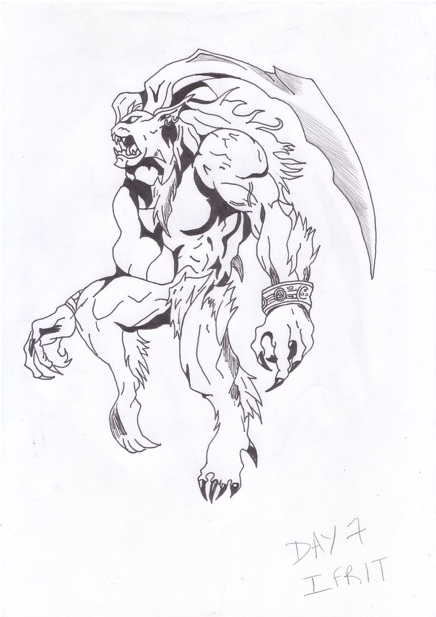 RedXIII93Retro's tweet photo. Day 4 - Ifrit #SqexArtober @Finaland_ https://t.co/Znmzf5tU22