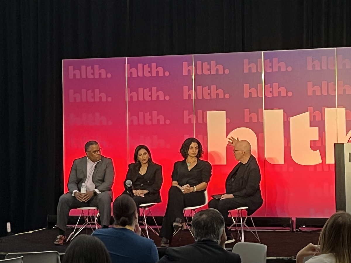 'Elevating children's health IS health.' @sklasko (right) at the second @Nemours Children's Health panel 'An Introduction to the Technology & Human Aspects of the 'new: children's health. #wellbeyondmedicine #hlth2023 #htlhxnemours @GeetaNayar01