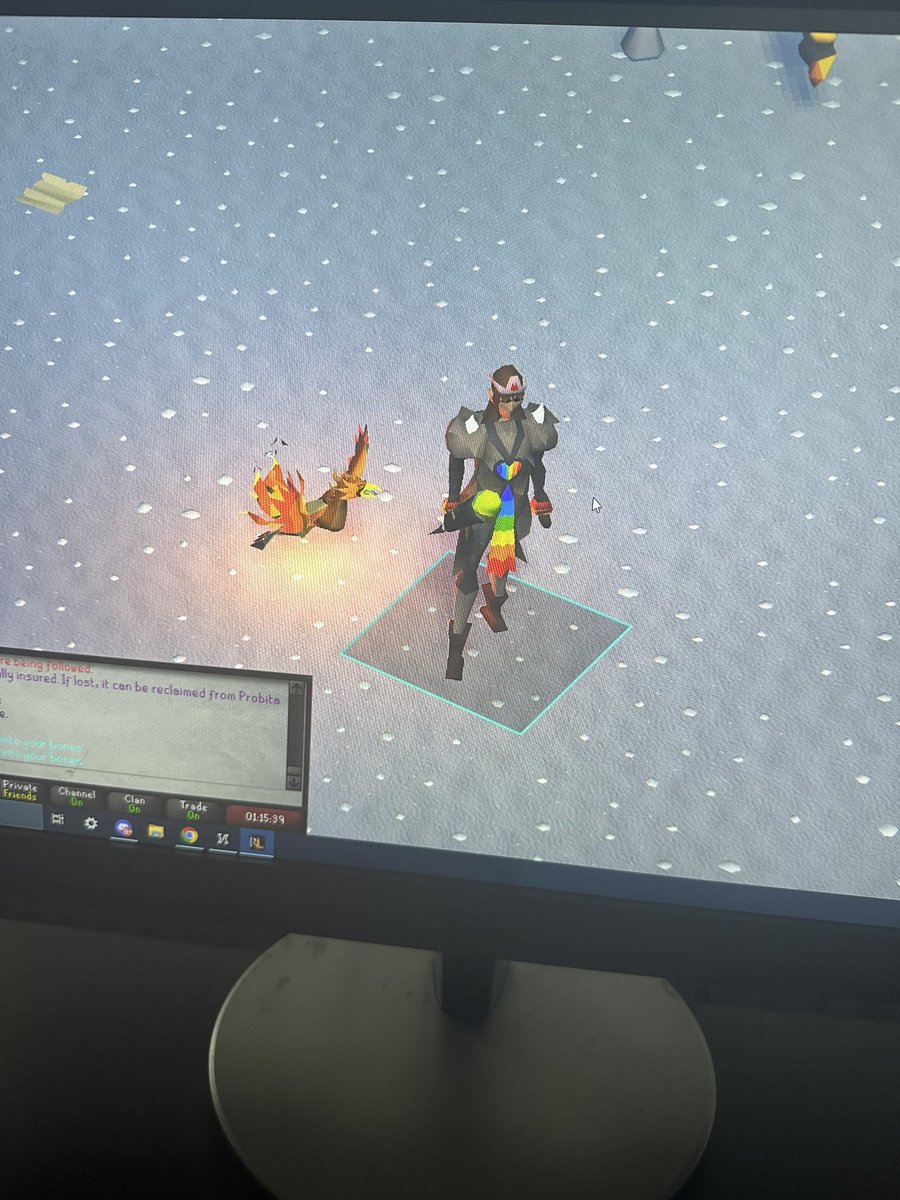 chelceex's tweet photo. I think my fiancé is going to break up with me because I got a phoenix after 104 wintertodt runs and he has done 1000s 🫣 #osrs https://t.co/dwgcQGlbol