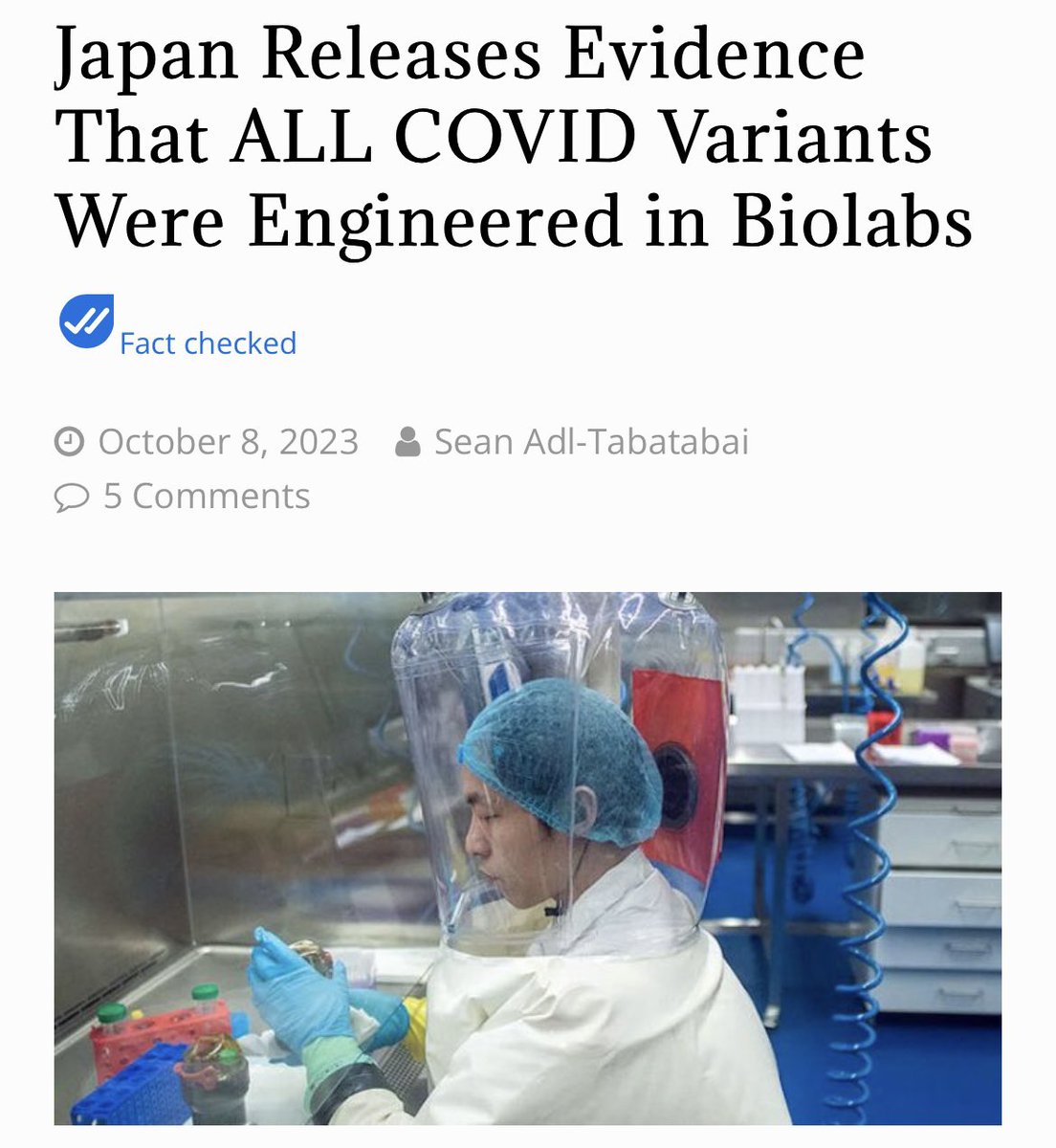 I told you this 3+ years ago. 
Please tell everyone that we’re in a very serious Psychological and Biological War.