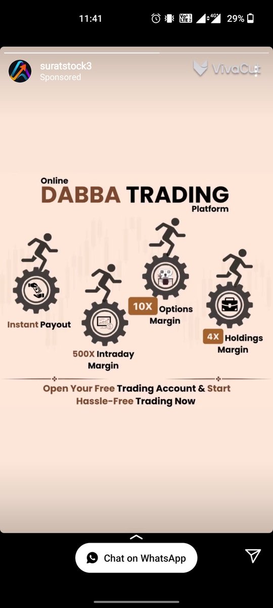 tavrejswapnil's tweet image. What's going on @SEBI_India ? Is it even legal? I got this advertisement on Instagram!
#Dabbatrading #Dabba
@FinMinIndia @NSEIndia @BSEIndia @Nithin0dha @TejasKhoda63741 @fyers1 @ZerodhaVarsity @MotilalOswalLtd @CNBC_Awaaz @ZeeBusiness @AnilSinghvi_ @alok_bhandari