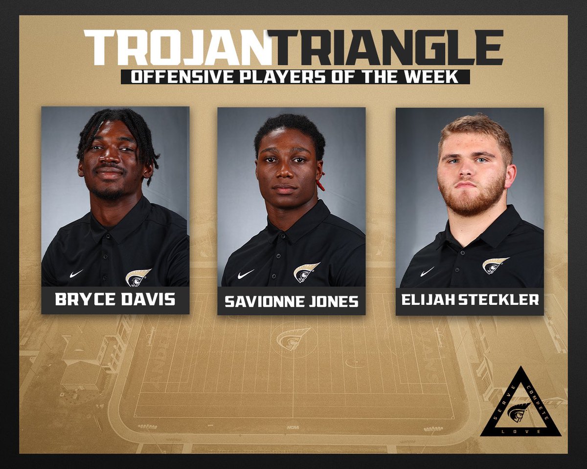AUTrojansFB's tweet photo. Trojan Triangle Players of the Week!

#AUthentic https://t.co/rgXTq2sedp