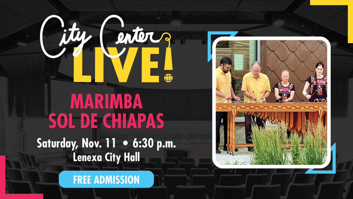 MexicanMarimba's tweet photo. Put this one on your calendar for Saturday, November 11, and we'll see you in @cityoflenexa for some sunny music this fall! https://t.co/pfFozDNhg4