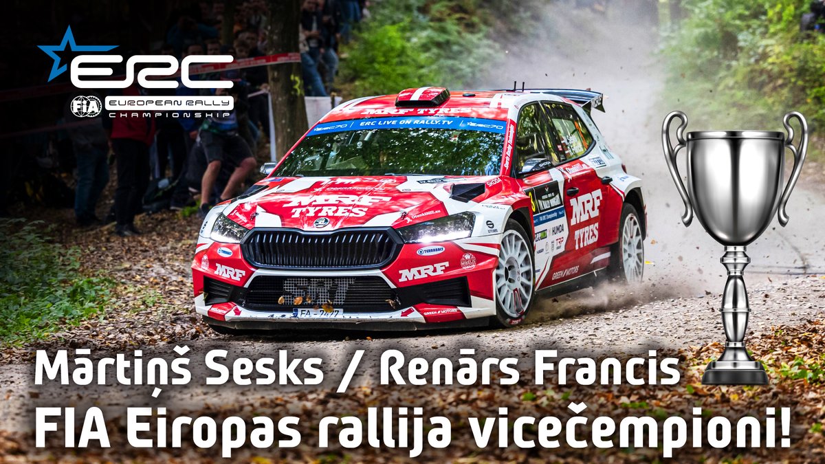 Liepāja un Latvija var lepoties ar Eiropas vicečempioniem 👏👏👏
🇱🇻 <a href="/MSesks/">Mārtiņš Sesks</a> un <a href="/FrancisRenars/">FrancisRenars</a> kā vienīgie šogad izcīnīja divas uzvaras (Polijā un Latvijā), papildināja trofeju plauktu ar trešajām vietām Zviedrijā un Ungārijā, līdz ar to sezonas kopvērtējumā 2. vieta 🥈🍾💐💪🚀