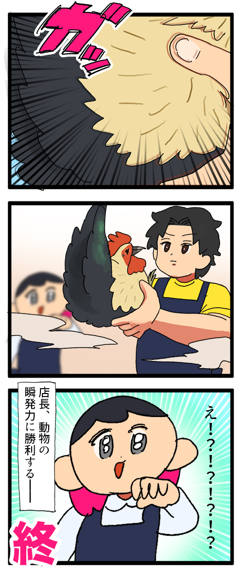 lpo_on's tweet photo. 店長、ニワトリ(セラマ)の飛び蹴りを封じてた(勝利)

920 #えるポピの絵日記かくところ https://t.co/nctDeXkYyf