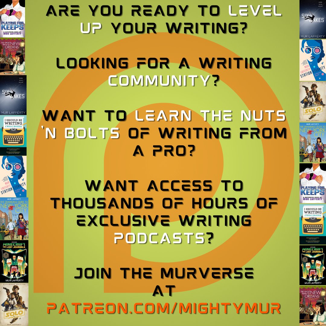 Are you ready to level up your writing? Looking for a writing community? Want to learn the nuts 'n bolts of writing from a pro? Want access to thousands of hours of exclusive writing podcasts? Join the MURVERSE at patreon.com/mightymur/