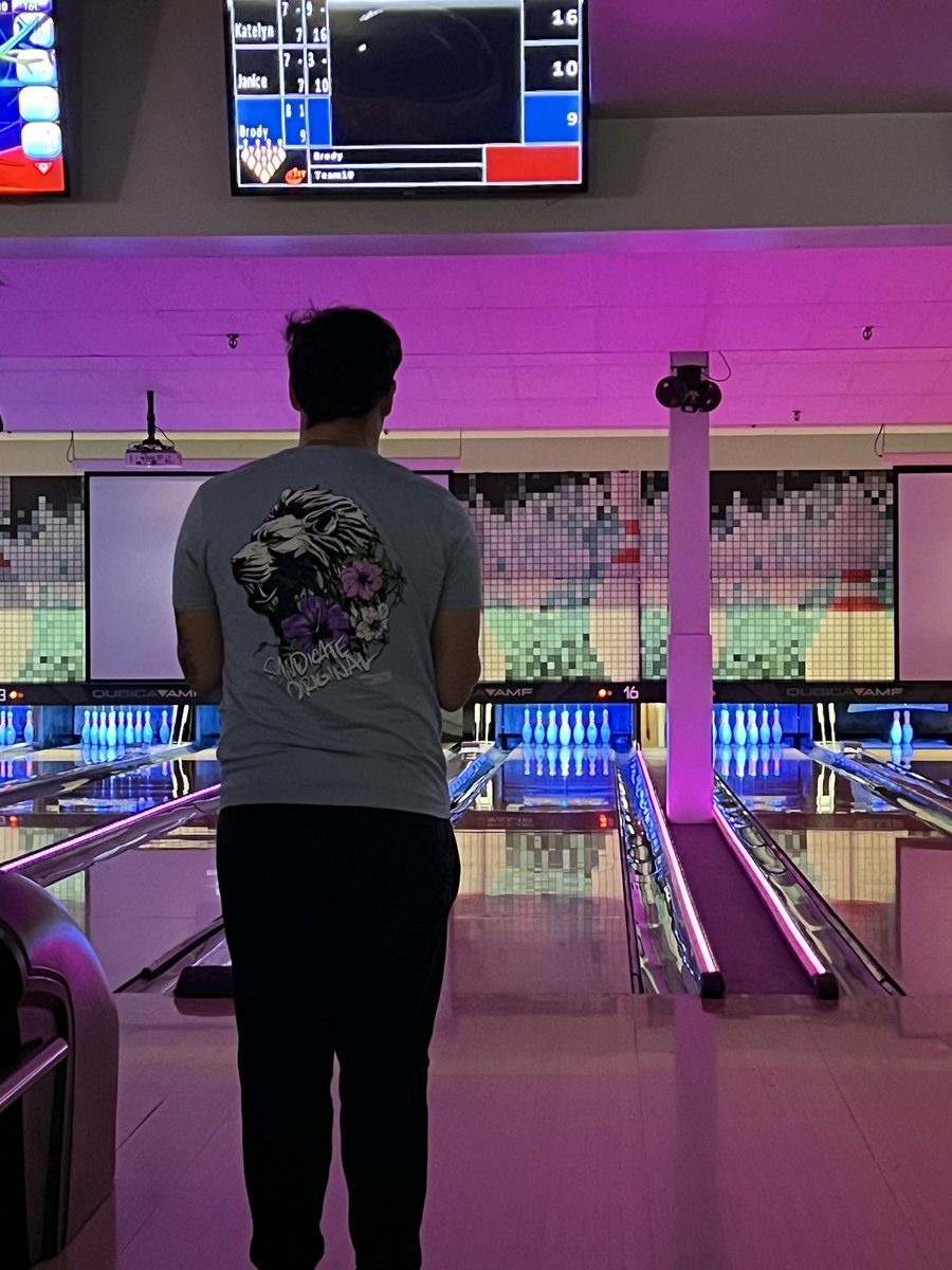 Broanater's tweet photo. @Syndicate Took the new shirt bowling last night. https://t.co/pAv8TxhCWc