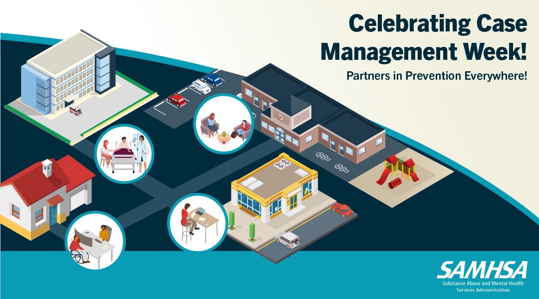 samhsagov's tweet image. Happy #CaseManagementWeek! Thanks to case managers everywhere, for improving well-being―and supporting substance use &amp;amp; misuse prevention, treatment &amp;amp; recovery—as well as mental health promotion, treatment &amp;amp; recovery. 

#CMweek2023 #NCMW23 #PartnersInPrevention #PreventionMonth