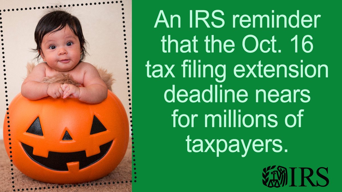 IRSnews's tweet photo. Extension filers: #IRSFreeFile is available through the 10/16 filing deadline and allows qualified taxpayers to prepare and file federal income tax returns online using guided tax preparation software. For more info: https://t.co/pNiKfTnsrs https://t.co/1xaQB4tZQO