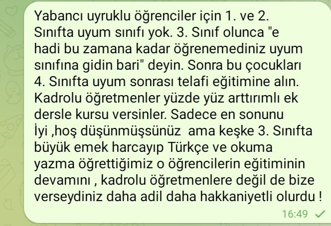 piktesogretmen's tweet photo. @altunkaynak52 Uyum sınıfına gelen öğrenciler,3 yılda Türkçeyi ve okuma-yazmayı öğrenemediği için uyum sınıflarına geliyorlar. Uyum sınıflarında 1 yıl eğitim aldıktan sonra,  Uyum sonrası telafi eğitimine neden ihtiyaç duyuluyor? Hem de yüzde yüz arttırımlı ek ders ücretiyle.@cengizmete