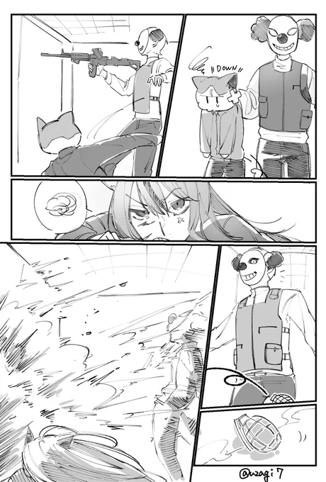 らだおのグレネードだってわかった瞬間の猫マンゴーの反応めちゃ好きだった漫画

#い・らくすと  #selly55 