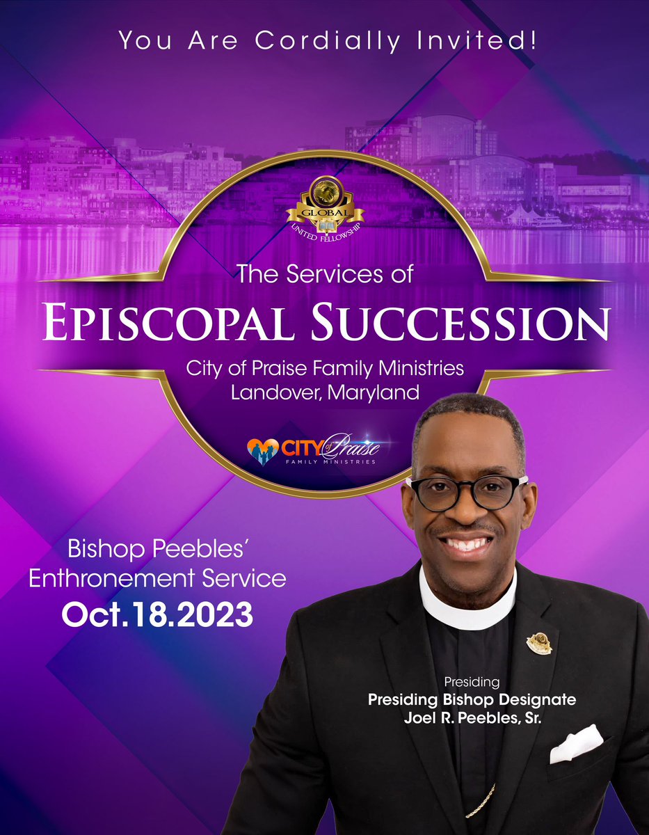 Get ready Global for the elevation of Presiding Bishop Designate Joel Peebles in just another several days!