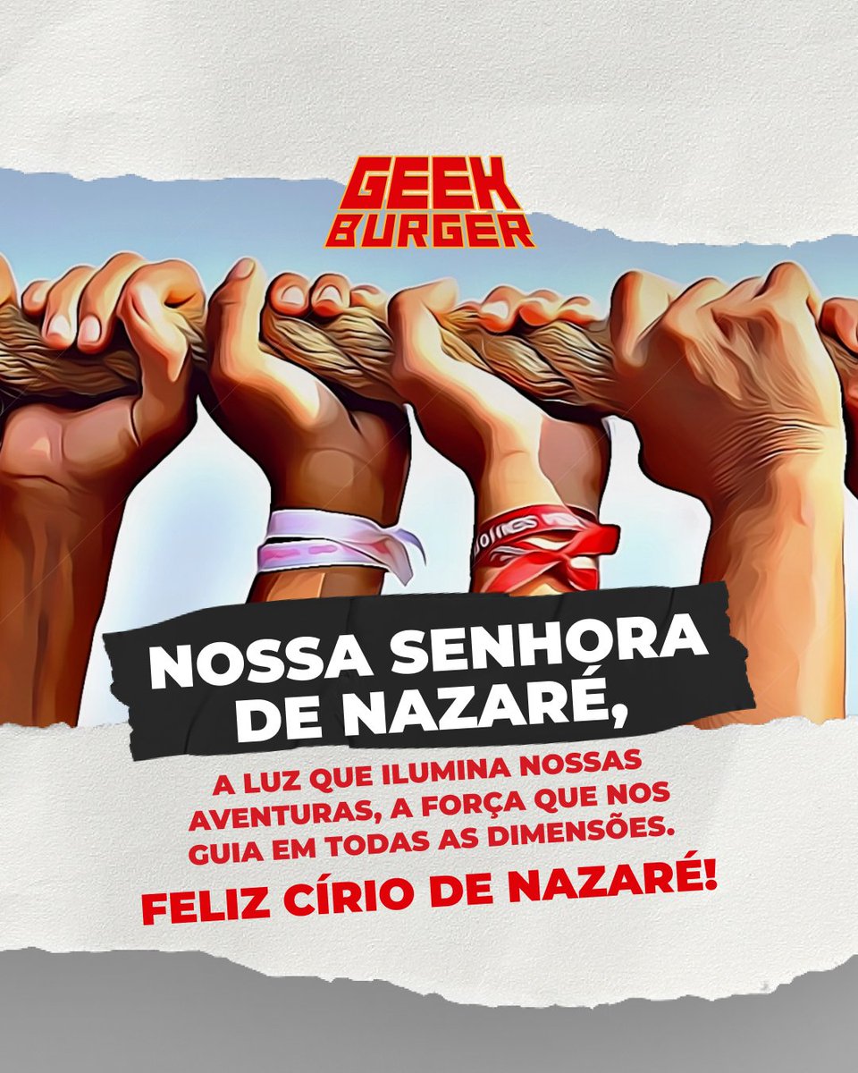 GeekBurger17's tweet photo. Nossa Senhora de Nazaré, a luz que ilumina nossas aventuras e a força que nos guia em todas as dimensões. 🌟 Nas cordas da devoção, encontramos heróis que nos inspiram. Feliz Círio de Nazaré! 🙏🕊 #CírioDeNazaré #HeróisNaCorda https://t.co/f9NS0g5S8P
