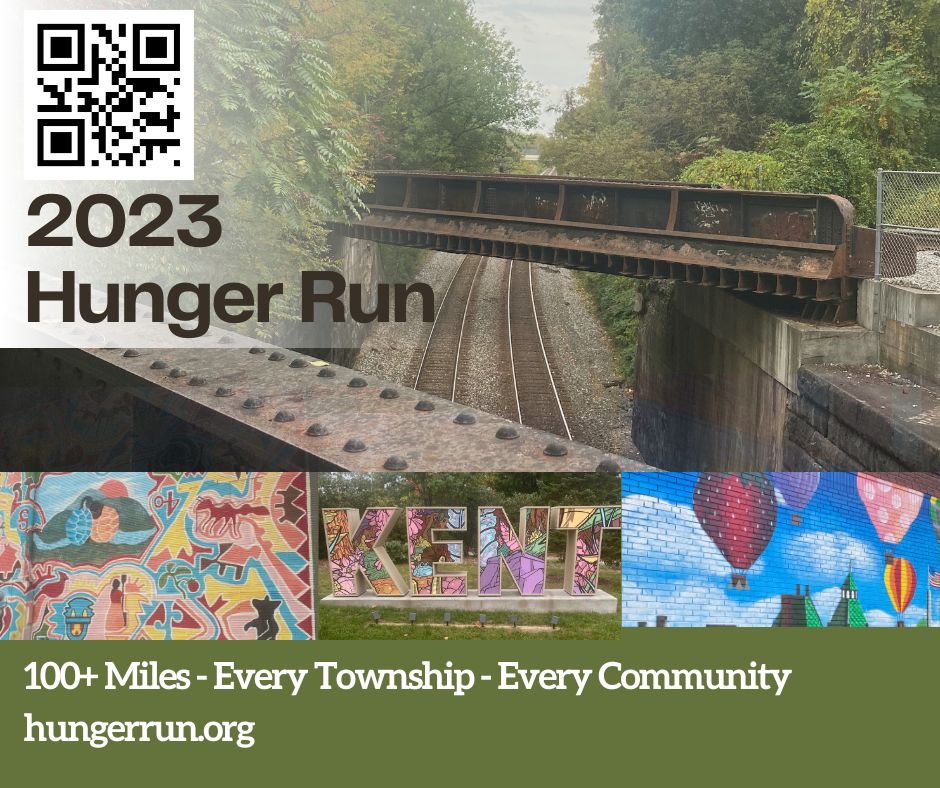 100+ miles done! The 4th Annual Hunger Run is in the books!  Please support our local food pantries -- visit hungerrun.org, click the Donate button, and select Change Hunger of Portage County.  Thank you!