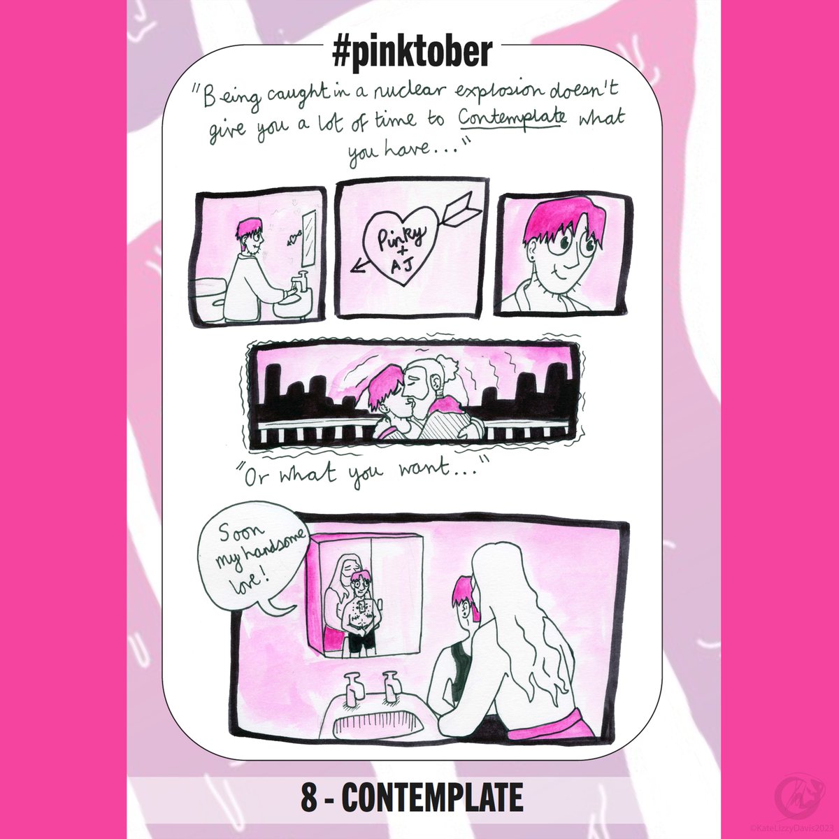 GreedyOuroKLD's tweet photo. Day 8 - Contemplate. #pinktober
-
What happened that night?
-
Follow Pinky and his friends on their night of glitter, lipstick and pink-filled horror!
-
@culturehustle  #Pinktober2023
-
#originalcomic  #queerartist #lgbt #queer #inktober #penandink #guache #pink #halloweencomic https://t.co/62nmpeMIAg
