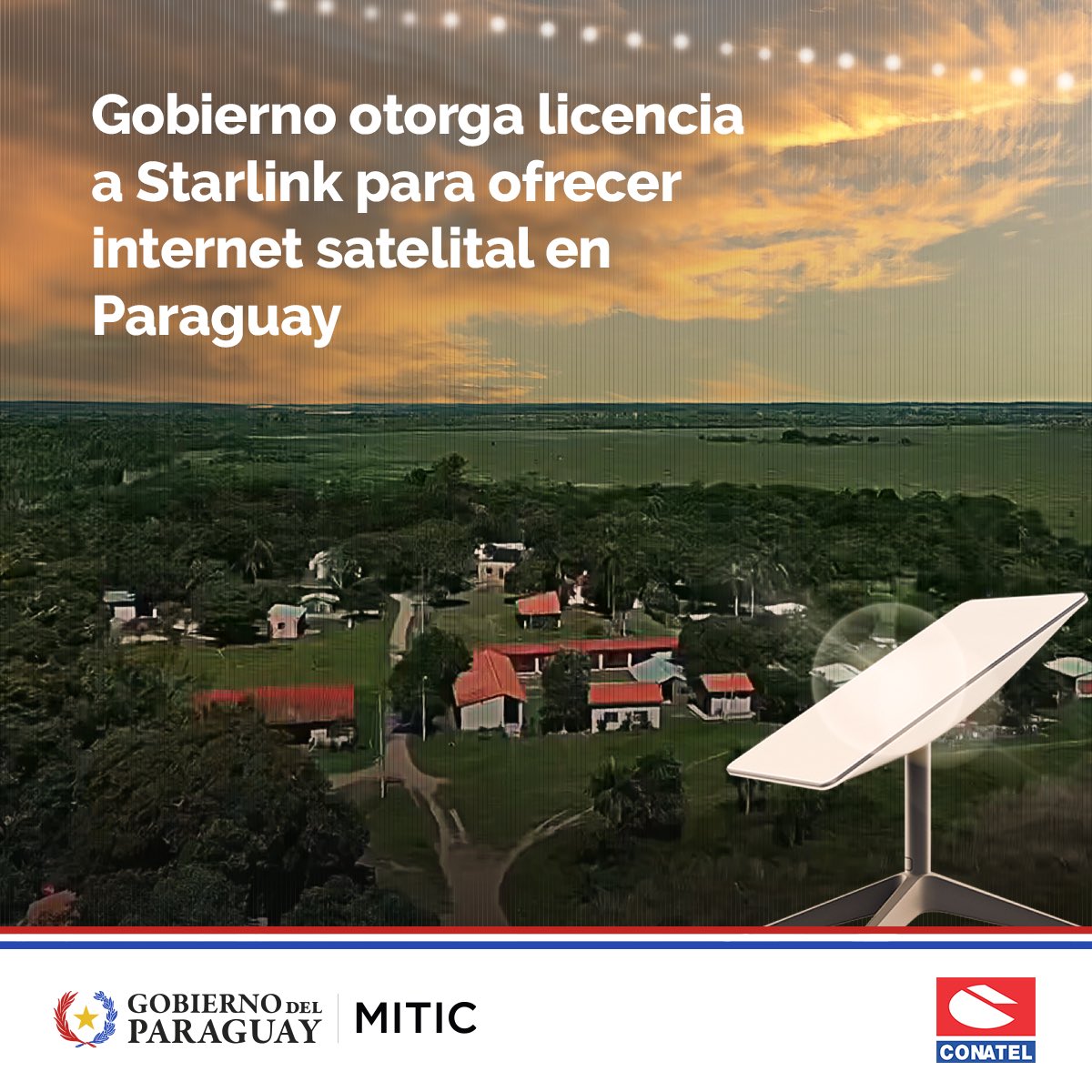 SantiPenap's tweet photo. Bienvenido @Starlink de @ElonMusk a Paraguay 🇵🇾. Conectar todo nuestro territorio al mundo digital es un paso fundamental para lograr nuestras metas de gobierno. La conectividad a internet es más que tecnología, es también inclusión y oportunidades para mejorar la calidad de vida de todos los paraguayos sin importar donde estén.