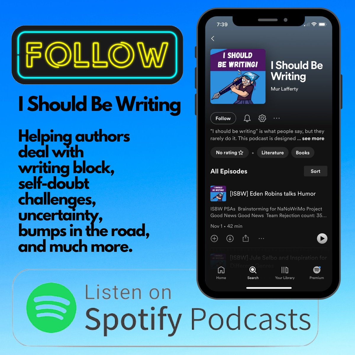 Subscribe today to I SHOULD BE WRITING at Spotify. open.spotify.com/show/3HS9vDQ7A…